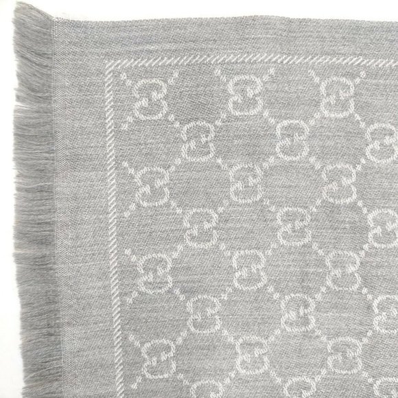 100% Authentic Gucci Scarf Grays Wool 100% - Picture 6 of 9